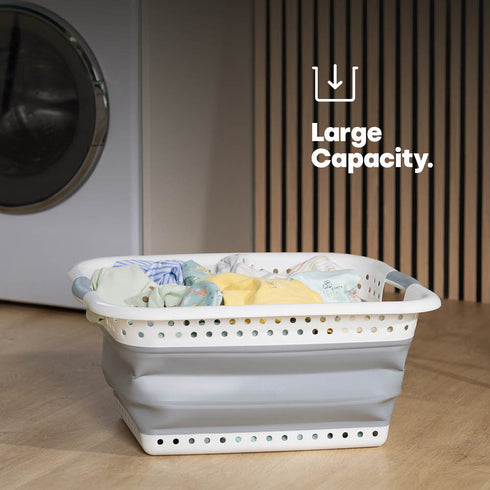 Foldaway Laundry Basket- Grey